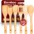 Riveira Bamboo Cooking Spoons 6-Piece – Wooden Cooking Utensils Set with Wooden Spoons for Cooking & Spatulas Wooden Utensil Sets – Premium Kitchen Utensils Set – Durable First Apartment Essentials