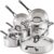 KitchenAid 5-Ply Clad Stainless Steel Cookware Induction Pots and Pans Set, 10-Piece, Polished Stainless Steel