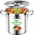 Stainless Steel Stockpot – 40QT Stock Pot with Lid, Heavy-Duty Tri-Ply Bottom Cooking Pot for Canning, Boiling Beer Brewing, Soup, Seafood Boil – Satin Finish Stainless Steel Soup Pot