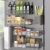 Magnetic Spice Rack for Refrigerator, 6 Pack Metal Magnetic Shelf Grey, Moveable Spice Organizer, Strong Magnetic Storage Fridge Organizer with Paper Towel Holder, Utensils Holder