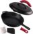 Cuisinel Cast Iron Skillet with Lid – 12″-inch Pre-Seasoned Covered Frying Pan Set + Silicone Handle & Lid Holders + Scraper/Cleaner – Indoor/Outdoor, Oven, Stovetop, Camping Fire, Grill Safe Cookware