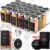 EDELHAUS Glass Spice Jars with Label and Stainless Steel Lids (24 x 4oz) Spice Containers with 240 Labels, Shaker Inserts, Steel Funnel, Empty Square Seasoning Organizer for Spice Rack Cabinet Drawer