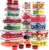 RockBerry 56 PCS Food Storage Containers with Lids Airtight- Plastic Container for Pantry Kitchen Organization-Microwave Dishwasher,Freezer Safe 100% Leak Proof (28 Stackable Boxes-28 Lids)