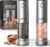 ThermoMaven Upgraded Larger Capacity Electric Salt and Pepper Grinder Set, 110ml Rechargeable Salt and Pepper Shaker with LED Light, Stainless Steel Automatic Pepper Mill with 6 Adjustable Coarseness