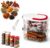 Multi-layer Sealed Spice Organizer, Stackable Multi Spice Container with Easy Lock Lids, Clear Vertical Spice Storage Box for Kitchen Cabinet, Camping, Herbs, Seasonings and Condiments (White, 2PCS)