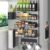 DTUQYX Magnetic Spice Rack for Refrigerator, 7 Pack Metal Shelf Black , Moveable Organizer with Hook Rack, Paper Towel Holder, Kitchenware Strong Storage Fridge