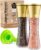 Home EC Original Gold Salt and Pepper Grinder Set of 2 – Adjustable Ceramic Grinder – Tall Glass Salt and Pepper Shakers With Funnel and Ebook – Kitchen Spice Mill – Gold Kitchen Accessories