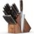 Yatoshi 15 Piece Knife Block Set – Pro Kitchen Knife Set Ultra Sharp High Carbon Stainless Steel with Ergonomic Handle, New