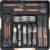 Homecor Silverware Organizer – Expandable Large Kitchen Drawer Organizer Utensil Organizer with 2 Removable Knife Blocks, 22″x 19″Cutlery Tray Drawer Dividers for Kitchen Flatware(6-9 Slots) (Black)