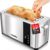 Mueller UltraToast Stainless Steel Toaster 4 Slice – Extra-Wide 1.6″ Slots for Artisan Bread, Bagels & Frozen Waffles, 6 Browning Levels, LED Display, Cancel/Defrost/Reheat, Removable Crumb Tray