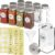 Simple Houseware Spice Jars 6 Ounce Square Glass Bottles with Shaker Lids, Funnel and Labels for Seasoning & Storage, 24 Pack